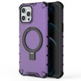 thumbnail image 3 of Magnetic Case for iPhone 16 Pro Max Heavy Duty Rugged Dual-Layer Protection, [Compatible with MagSafe] Ring Holder Kickstand Shockproof Matte Scratch Armor Back Cover, Purple, 3 of 12