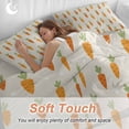 thumbnail image 3 of Easter Carrots Twin Size Comforter Set, Watercolor Cute Orange Carrots with Green Leaf Beige Bedding for All Seasons, 4 Pcs Bed Set, 1 Quiltcover (68"x86") ,1Sheet(67"x116"), 2Pillowcases (30"x20"), 3 of 12