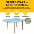 thumbnail image 4 of Teal Blue Table Cloths for 5 Foot Rectangle Tables, Modern Abstract Art Ombre Striped Patio Waterproof Elastic Fitted Tablecloths, Washable Rectangular Table Cover for Camping, 4 of 8