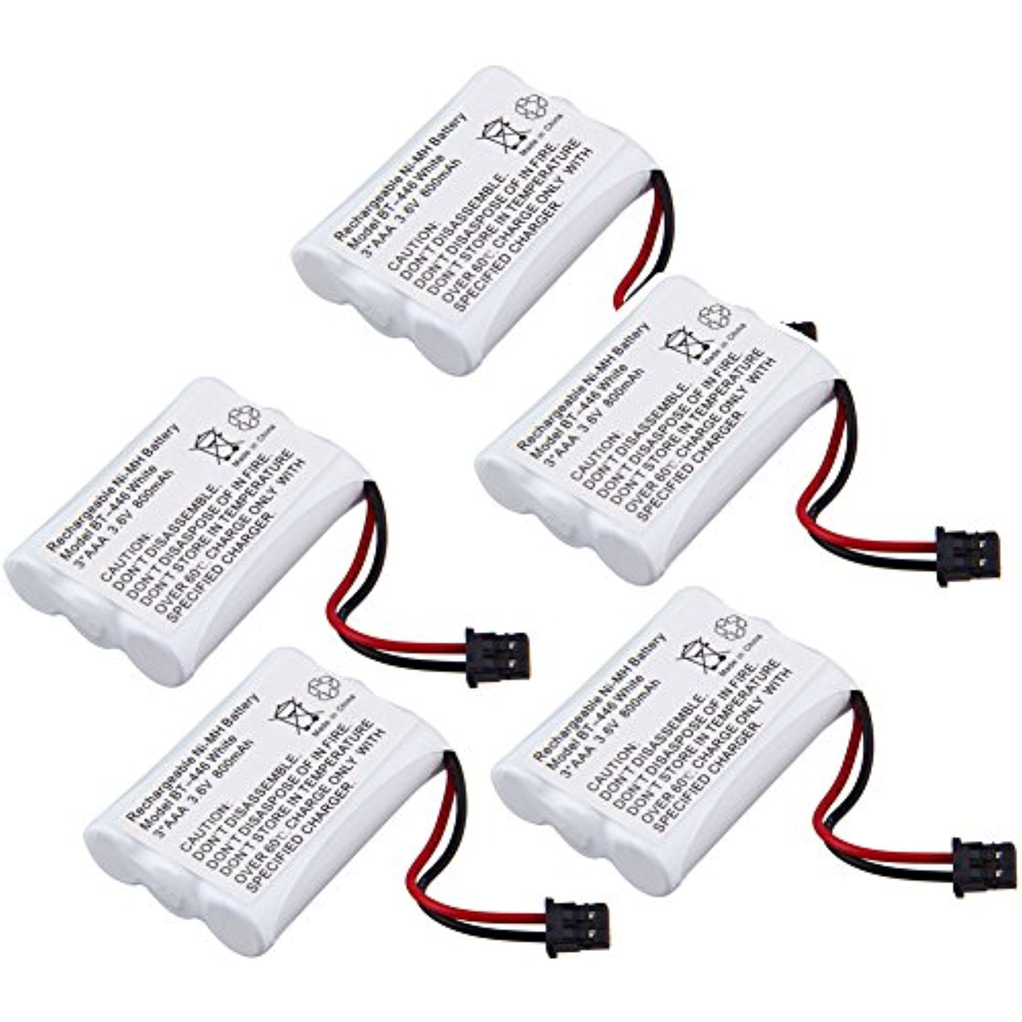 5 Pack Home Cordless Rechargeable Phone Battery for Uniden BT446 ER