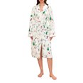 thumbnail image 1 of SUNSIOM Women's Fleece Christmas Robe Candy Cane Print Lapel V Neck Long Sleeve Kimono Robe with Belt Pockets Warm Pajamas, 1 of 8