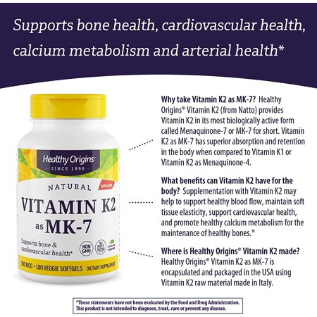 ヘルシーオリジンズ ビタミンK2 (MK-7) 100mcg ベジソフトジェル 180粒 Healthy Origins Vit お取り寄せ