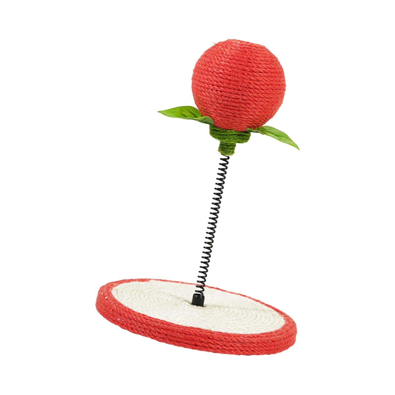 Cat Scratch Pad Interactive Cat Toy Kitty Cat Scratcher Toy with Sisal Ball Red