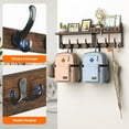 thumbnail image 4 of 29" Rustic Brown Coat Rack with Shelf, 4-in-1 Key and Mail Holder, 11 Metal Hooks for Entryway, Living Room, Bedroom, 4 of 5