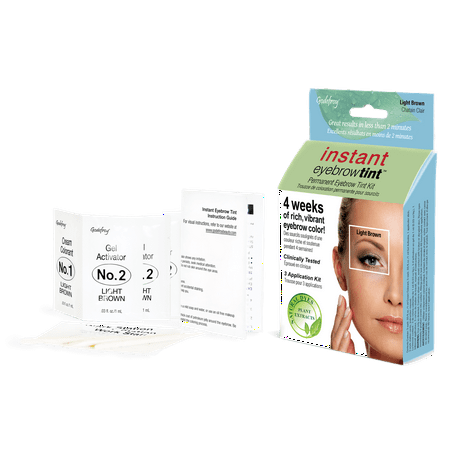 Godefroy Instant Eyebrow Tint, 3 application kit, Light (Best Drugstore Eyebrow Kit Uk)