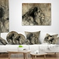 thumbnail image 4 of Designart Lion in Sepia - Animal Throw Pillow - 16x16, 4 of 5