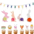 thumbnail image 1 of Decoraciones De Pancartas De Pascua Happy Easter Bunny Bunting Garland Decoración De Pascua Decoración De Fiesta En Casa Favores sonducket HA034768-00, 1 of 6