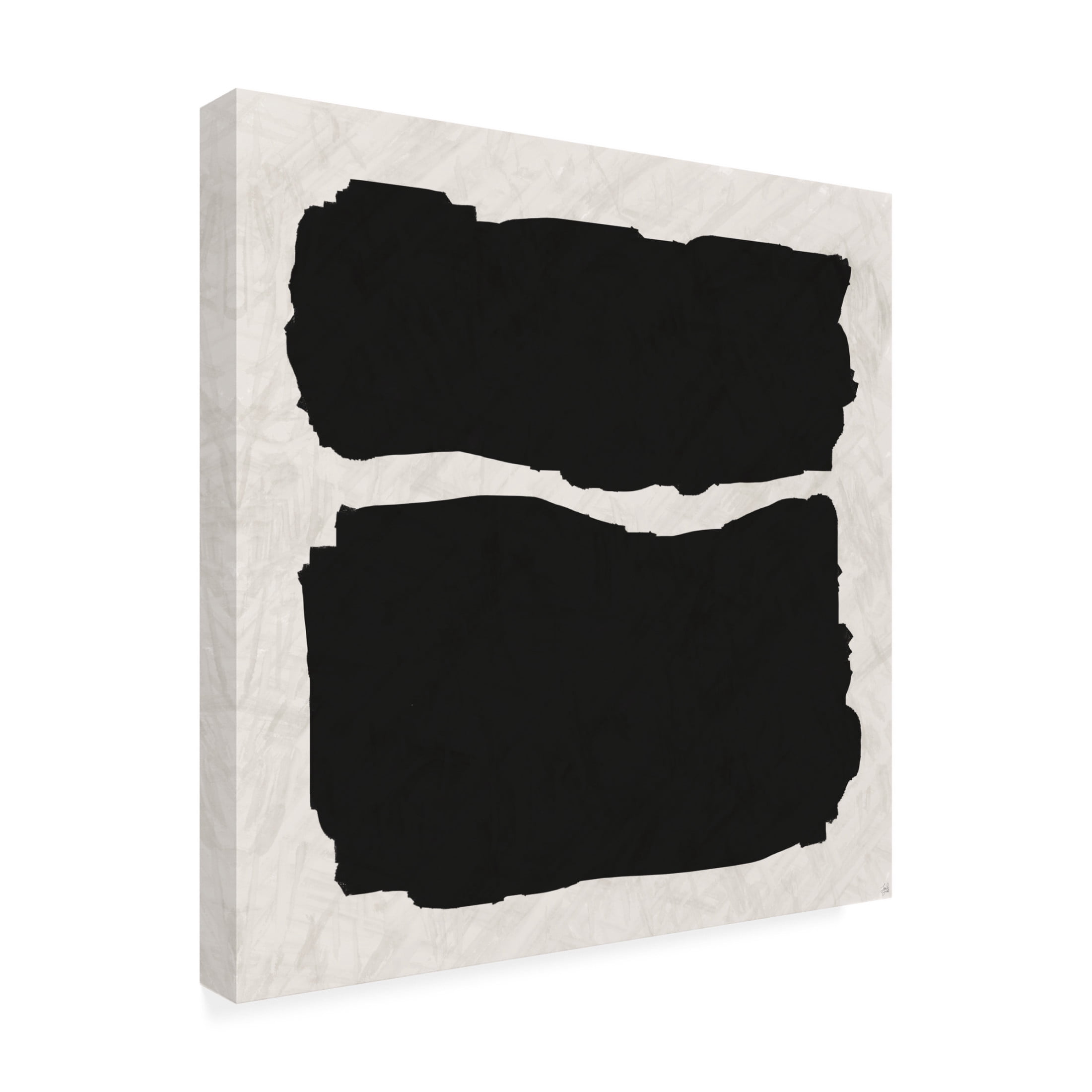 Canvas Wall Art - Line and Brush 'Two Blocked 2' Wall Art for Living Room, Bedroom, or Office Décor by Trademark Fine Art - 14 x 14 Inches