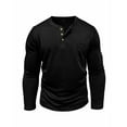 thumbnail image 7 of asjyhkr Mens Shirts Button Crew Neck Long Sleeve Pullover Casual Breathable Solid Color Workout Gym Running Tops with Pockets, 7 of 7