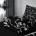thumbnail image 5 of Erosebridal Halloween Skeleton Zipper Queen Comforter Set with Fitted Sheet and 2 Pillowcases,Gothic Theme Zipper Bedding Set,Black,Reversible, 5 of 7