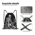 thumbnail image 4 of Honeii Vintage Black white Plant skull Print Drawstring Backpack,Drawstring Bags String Backpack Gym Cinch Sack Backpack Sport Bag Draw-Small, 4 of 6