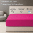thumbnail image 3 of Amay 100% Organic Cotton RV King Fitted Sheet - 500 Thread Count (72"x80") - Ultra Soft, Cooling & Breathable Bed Sheet - Durable Long-Lasting Fabric - (Hot Pink, 1 Piece), 3 of 7
