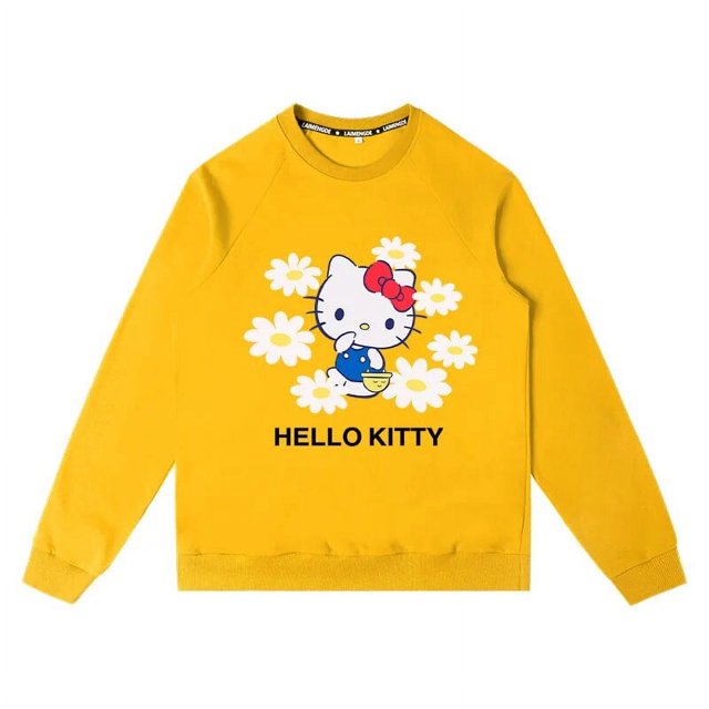 Hello Kitty Kitty Chandail à Capuchon Ras du Cou Joint Femme Automne Hello Manteau Chat Deux Yuans Ample Vêtements Imprimés HOEMLIN HOEMLIN