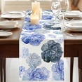 thumbnail image 3 of Table Runners 72 Inches Long Dress Scarves, Blue Ombre Spring Floral Farmhouse Kitchen/Dining Table Runner, Coffee Tablerunners, Summer Botanical Flowers 18x72 Inch, 3 of 9
