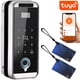 thumbnail image 2 of Cerradura con Lector de Huellas GlassGuard 1Pza NFC Biométrico NIP App Móvil Pilas 4xAA No Incluidas USB Plateado y Negr, 2 of 4