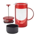 thumbnail image 2 of BonJour Coffee 8 cup 40 Ounce Unbreakable Plastic French Press with Lock and Toss Filter, Red, 2 of 2