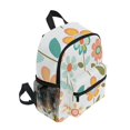 thumbnail image 2 of FORMRS School Backpack with Front Zippered Pocket 12" Student Travel Daypack, Orange Retro Flower, 2 of 6