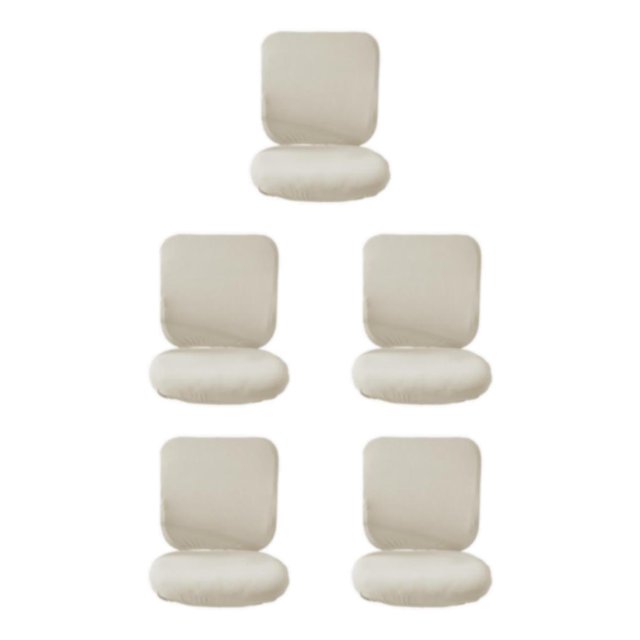 Guardoinrt Soft and Breathable Swivel Chair Cover Seating Experience White Backrest + Cushion Cover 5Set
