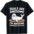 thumbnail image 2 of 100% Cotton Funny Seal Art for Men Women Kids Sea Lion Seal Lover Seal T-Shirt, 2 of 5