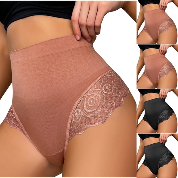 Ashirexll High Waisted Underwear for Women, Ladies Underwear Panties, Solid Color Comfortable Breathable Lace Triangle Panties