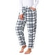 thumbnail image 4 of Pantalones de pijama de felpa suave y esponjosa para mujer Inspire Chic, con cuadros, cálidos para invierno, con bolsillos, color gris, 4 of 6