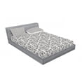 thumbnail image 3 of Ambesonne Flower Fitted Sheet & Pillow Sham Set, Floral Paisley Oriental, Twinxl, Black White, 3 of 3
