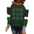 thumbnail image 4 of successthop Green Womens Tops Plus Size Long Sleeve St Patricks Day Plus Size with Crew Neck Polyester Casual St. Patricks Day Blouse Tops for Irish Themed Gifts 3XL, 4 of 5