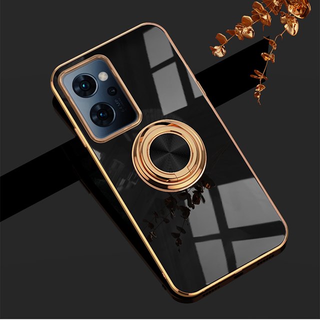 Adecuado para la funda del teléfono móvil OPPOReno9A Reno7/5A versión japonesa cubierta protectora galvanizada anillo hebilla soporte absorción magnética del coche