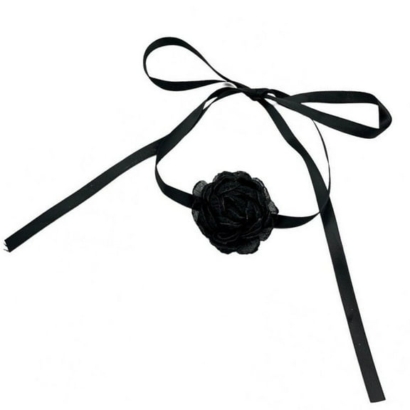 Gothic Rose Camellia Choker Necklace - Elegant Design, Adjustable, Perfect for Unique Fashion Statement