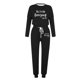 thumbnail image 4 of Puntoco Pijamas para mujer, conjunto de pijamas de invierno con estampado de letras, cuello redondo, manga larga, pantalones, ropa informal para el hogar, 4 of 4