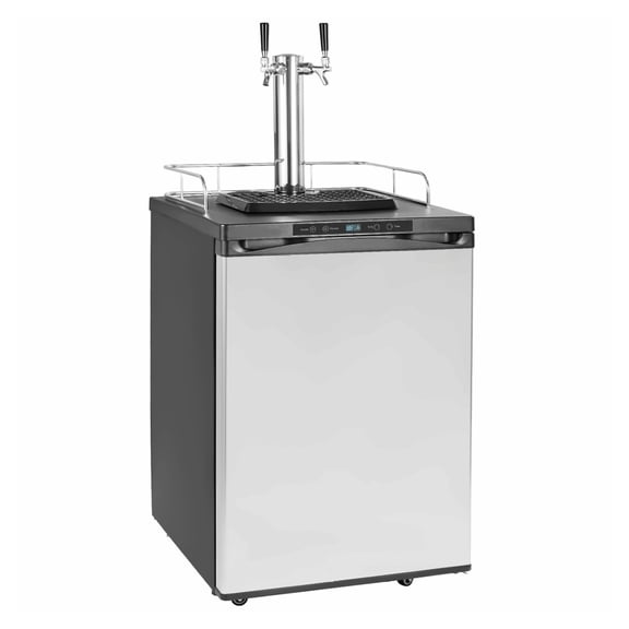Beer Kegerator Dual Tap, Full Size Keg Refrigerator Dispenser - 162L Commercial Grade for Home Bar, Fast Cooling, Adjustable Temperature, Includes CO2 Cylinder