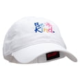 thumbnail image 5 of Be Kind Embroidered Garment Washed Cotton Twill Cap - White OSFM, 5 of 5