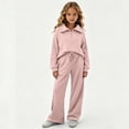 thumbnail image 5 of Enjoytime Girls Outfits Collared Quarter Zip Sweatshirt Pants 2 Piece Set Kids Casual Fashion Long Sleeve Sweatsuit, 5 of 7