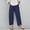 Navy, variant on Jacenvly Women's Pants Clearance Wide Leg Pants Long Elastic Waisted Pocket Plain Trousers for Women Solid Color Pants Cotton Linen Elastic Waist Pants Casual Trousers with Pocket