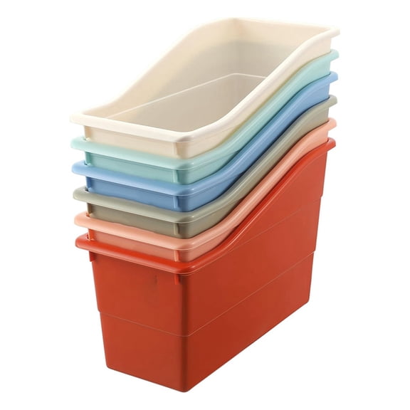6Pcs Book Box Connected Storage Box Book Storage Box for Book Folder Magazine File Rack Interlocking Office Classroom