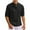 Black, variant on yillto 3/4 Sleeve Shirts for Men's V Neck Button Pullover Solid Color Textured Printed Shirt Tops