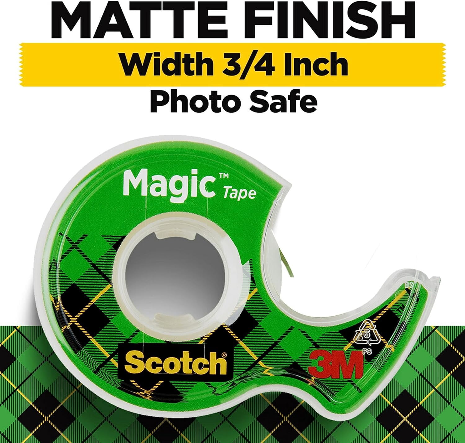 BASVWEB Scotch Magic Tape, Invisible, Home Office Supplies and Back to School Supplies for College and Classrooms, 6 Rolls with 6 Dispensers