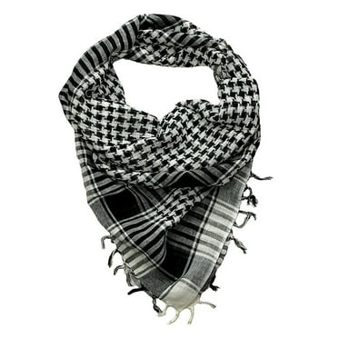 Unisex Scarf Cotton Tassel Arab Desert Shemagh,Black