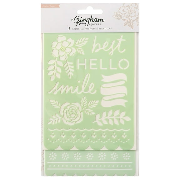 Crate Paper Gingham Garden Stencils-2/Pkg