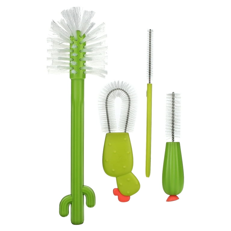 Boon Green Cacti Baby Bottle Cleaner Brush Set (Pack of 4