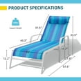 thumbnail image 3 of EROMMY Patio Chaise Lounge, Set of 2 Outdoor Lounge Chair, for Beach Pool Sunbathing Lawn Lounger Recliner Chiar Outside Tanning Chairs for All Weather, 3 of 8