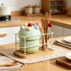 thumbnail image 5 of Set de portatenedores de fruta con champiñones – El soporte cerámico incluye 6 tenedores de acero inoxidable, adorno decorativo de cocina y accesorio para servir postres y snacks, 5 of 6