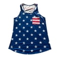 thumbnail image 2 of MESSUEN Sleeveless Tank Tops for Women 4th of July Tops for Women Crew Neck Raglan Vest Patriotic Stripes Star American Flag Print Tank Top Tops for Women Shirts Casual Navy XL, 2 of 3