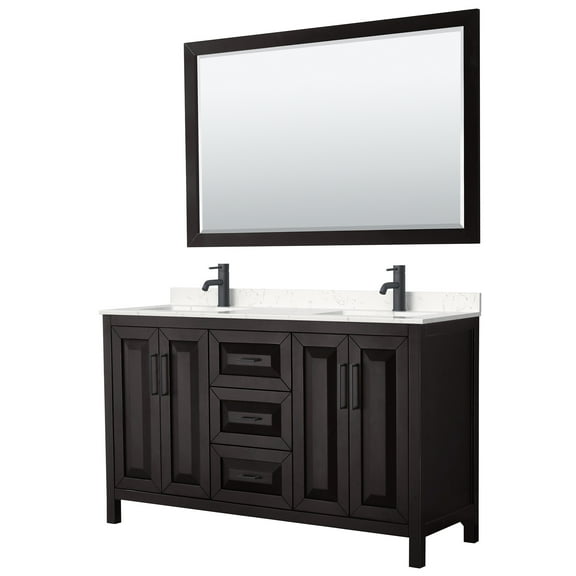 Wyndham Collection WCV252560DEBC2UNSM58 Daria 60" Free Standing Double Basin Vanity Set -