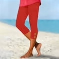 thumbnail image 2 of Women's Soft Fabric Slim Fit Yoga Capri Pants with Pockets, Mid Waisted Tummy Control Stretchy, Casual Lounge Athletic Gym Fitness, Capri Pants for Women Womens Cropped Pants, 2 of 8