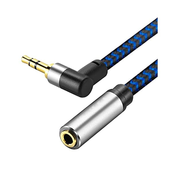 wonima44 3.5mm Male to Female Extension Stereo Audio Extension Cable 3FT, Cotton-Braided Audio Extension Cable, Stereo Jack Cord for Phones, Headphones, Speakers, Tablets, PCs and More