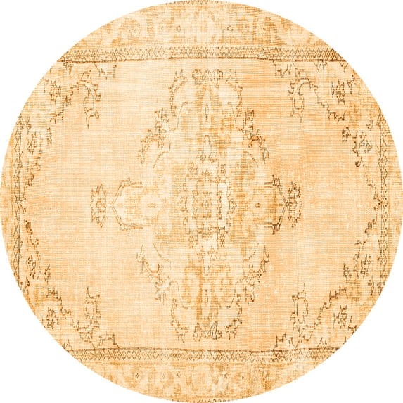 Ahgly Company Indoor Round Persian Orange Traditional Area Rugs, 8' Round