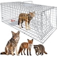 thumbnail image 1 of 145x45x50cm Extra Large Live Animal Trap, Foldable Humane Catch and Release Cage with Handle, Heavy Duty Galvanized Steel Animal Relocation Trap for Large Raccoons, Woodchucks, Beavers, Coyotes, 1 of 7