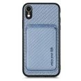 thumbnail image 5 of Cutyskin Carbon Fiber Texture PU Leather Case for iPhone XR, with Detachable Card Holder, Compatible Magsafe Charging, Ultra Thin Design Shockproof Phone Case for iPhone XR, Blue, 5 of 7