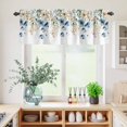 thumbnail image 5 of 3 Piece Kitchen Curtains and Valances Set Blue Spring Floral Cafe Curtains 36 Inch Length Weeping Botanical Orange Summer Valance & Tier Curtain for Living Room Bedroom Small Window 54"x18"+27"x36"*2, 5 of 6